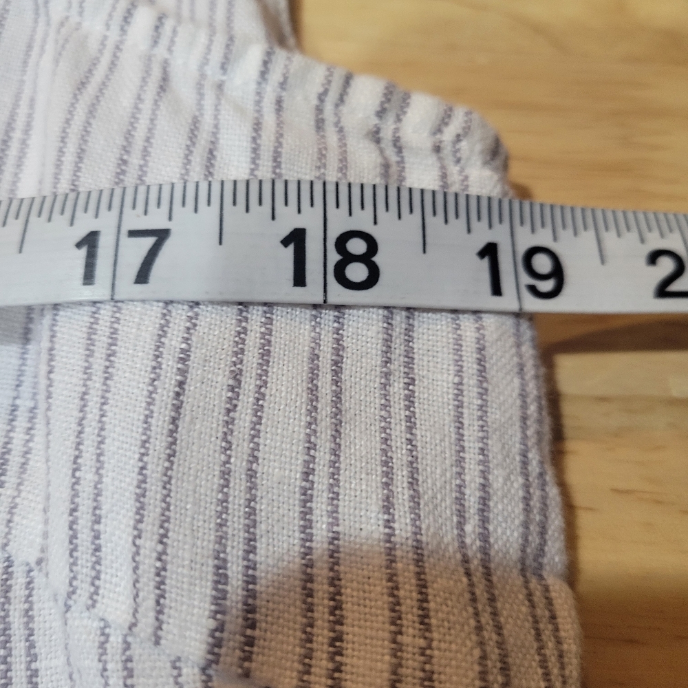 Garnet Hill Linen Shift Dress Women’s Sz 10 Button Front Stripes Lagenlook Boho - Picture 5 of 6